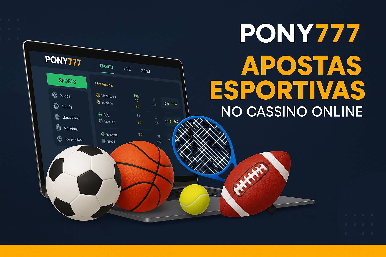 Apostas esportivas no cassino online PONY777