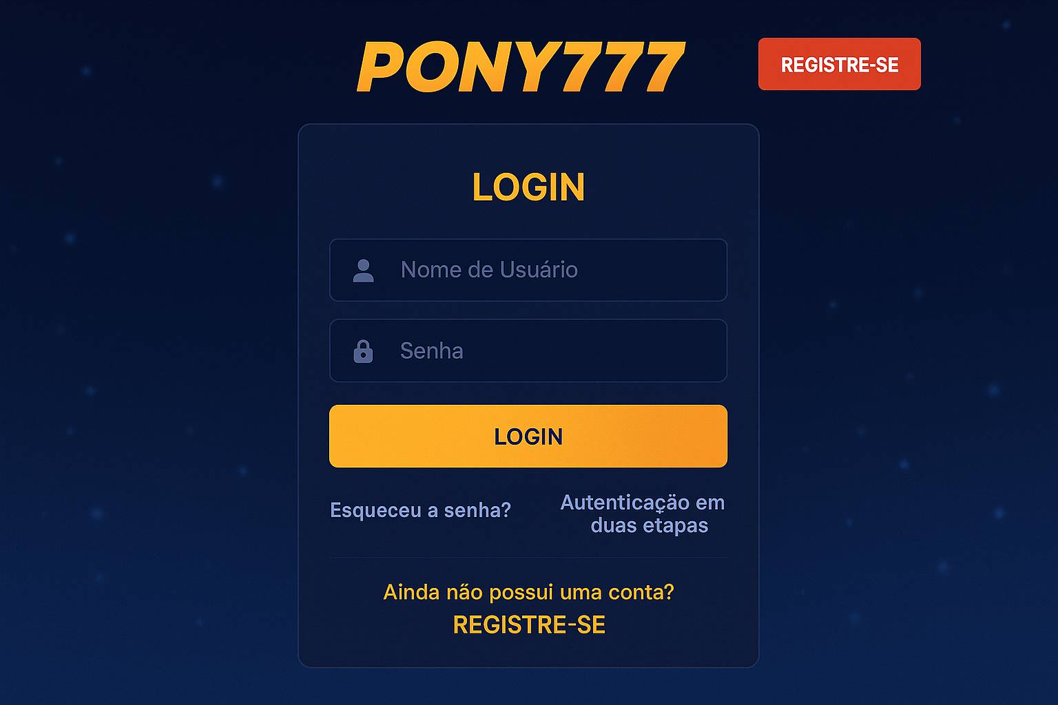 Login no Cassino PONY777