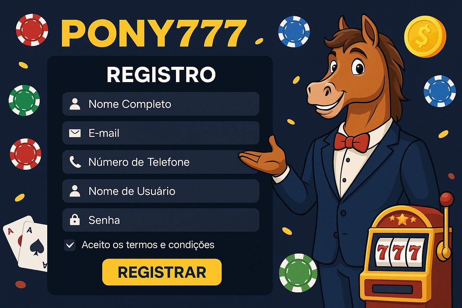 Não Perca tempo, o rRgistro na site PONY777